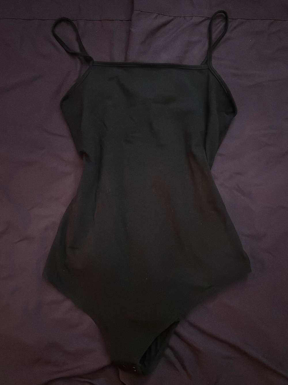 wild fable Black Square-Neck Spaghetti-Strap Bodysuit